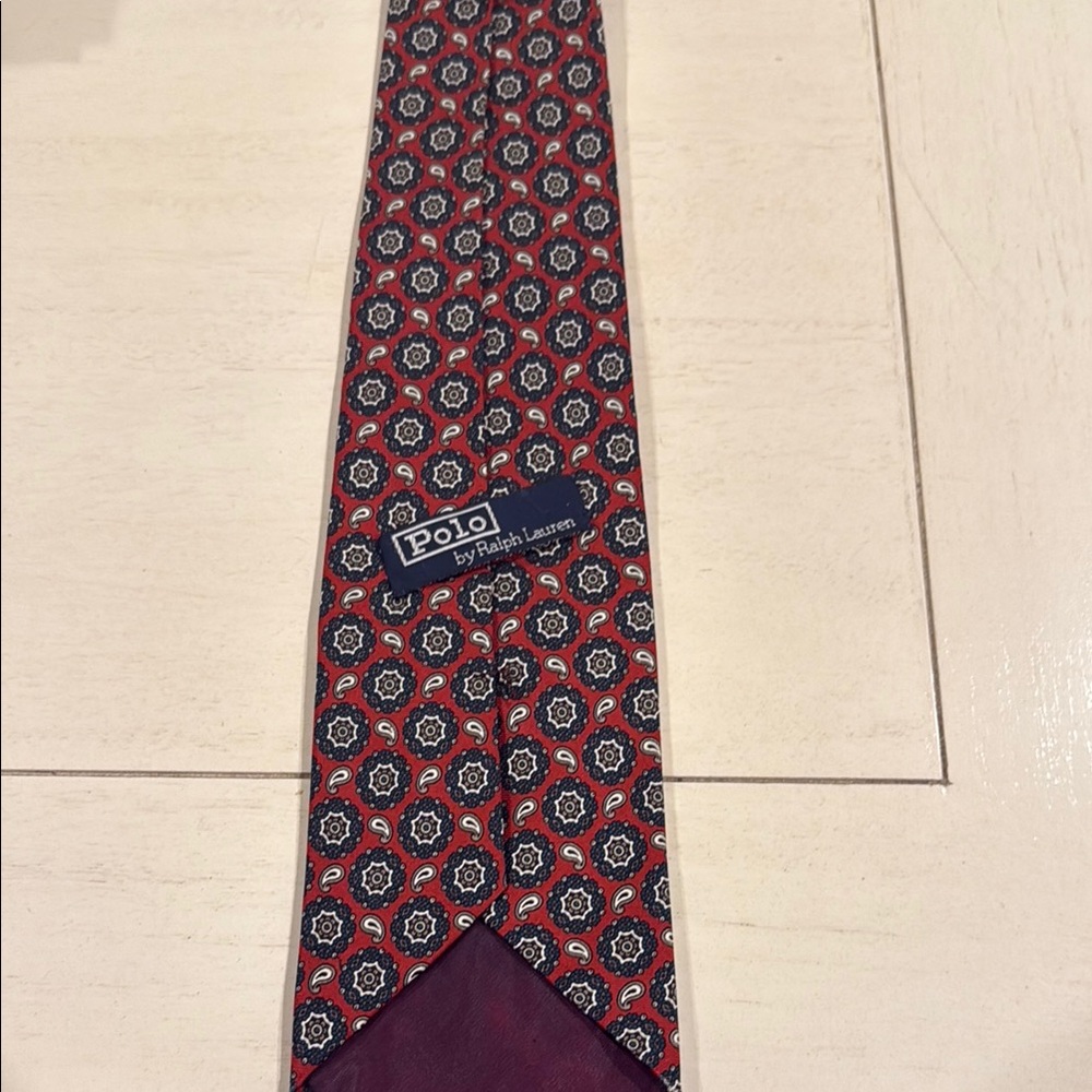 Polo by Ralph Lauren Red and Blue Geometric Tie